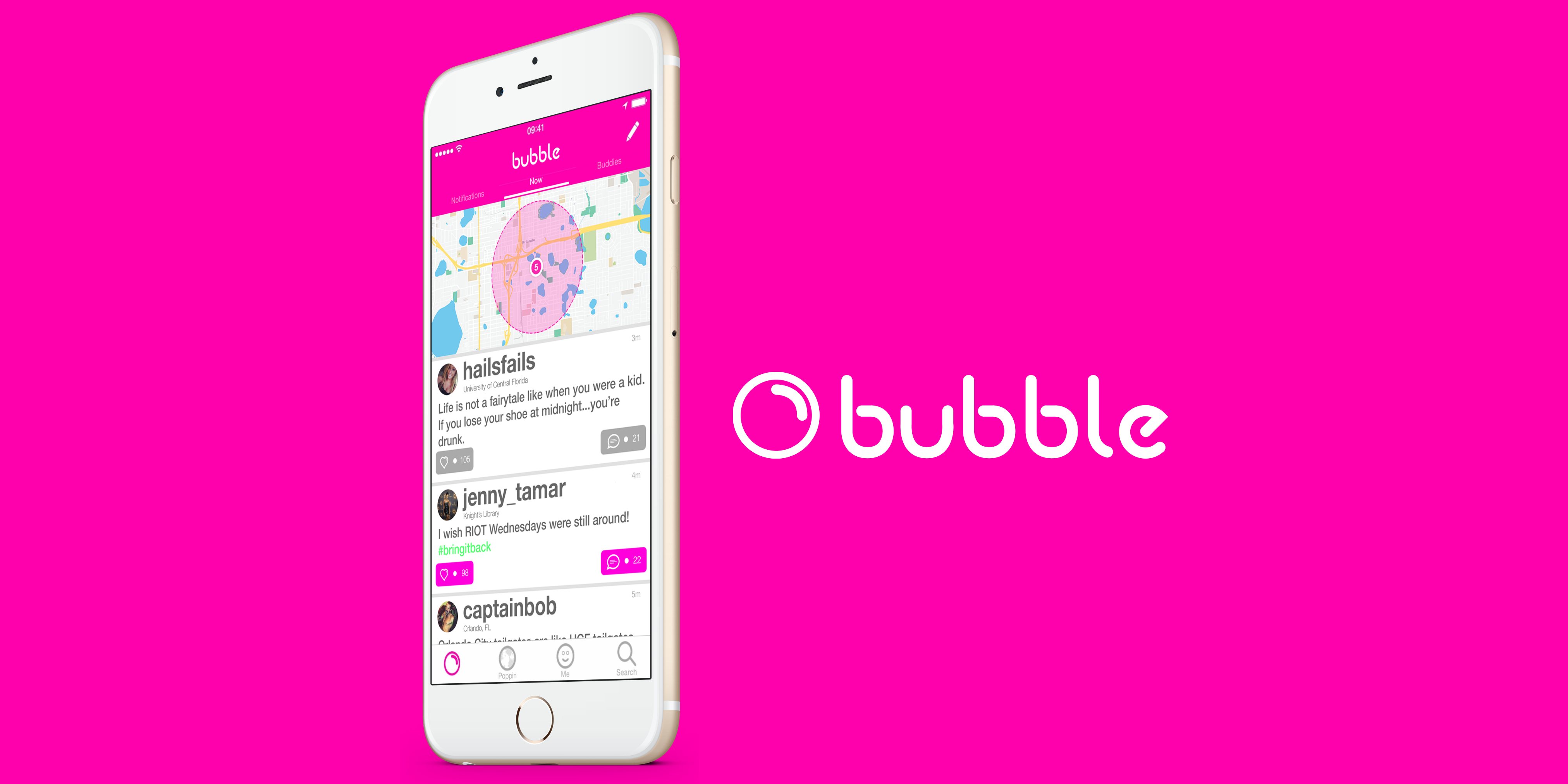Bubble: a social app that found events on its own