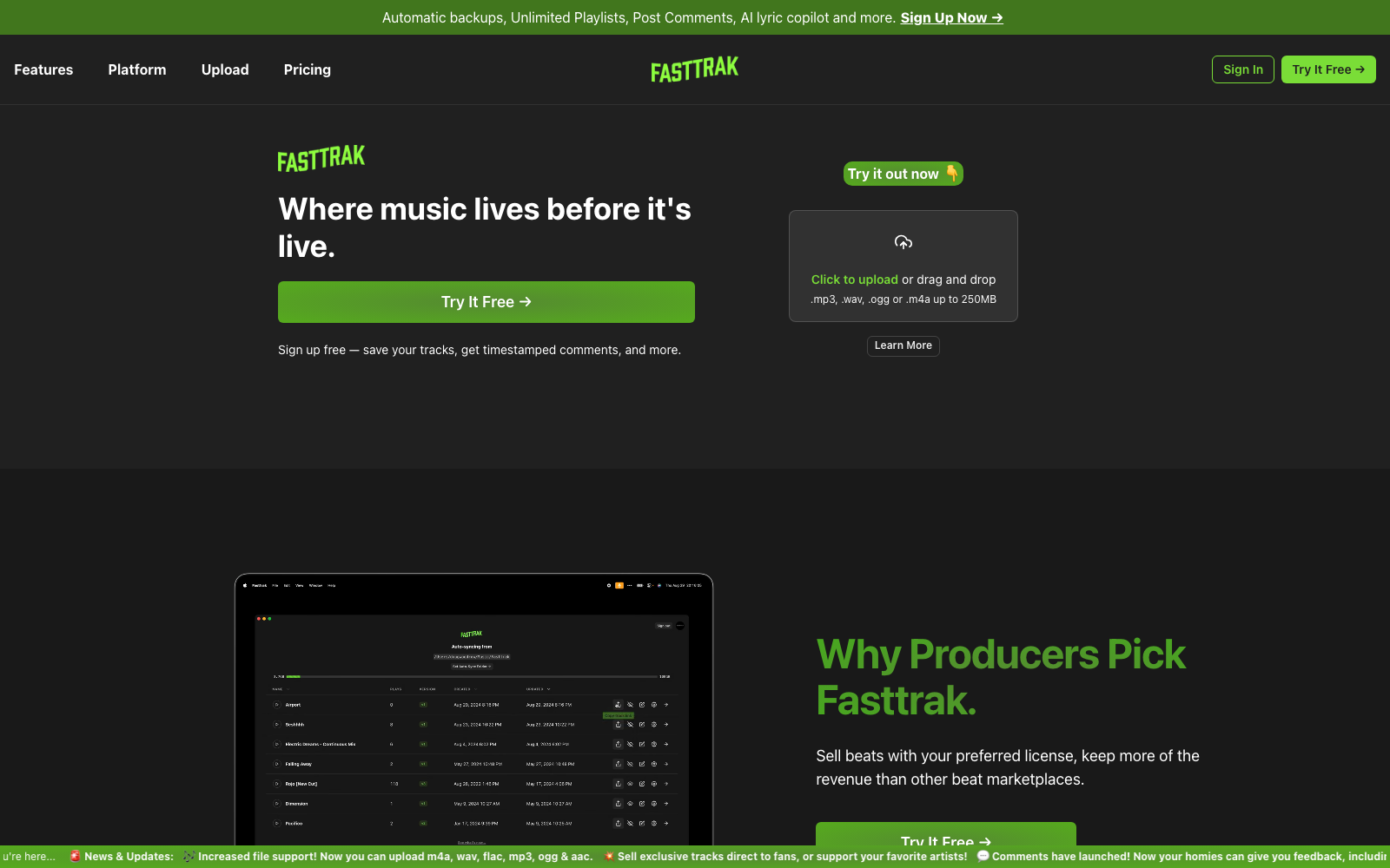 Fasttrak: a music app built and run with AI agents